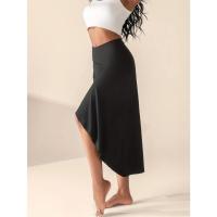 Casual con bolsillos liso para mujer falda con abertura de cintura alta - details 0