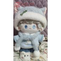 Evelyn-ropa para muñeca de 20cm, gorro de felpa azul, camiseta, pantalones, pantalones cortos, zapatos, traje Genshin Impact, juguete de peluche, ropa de vestir - details 6