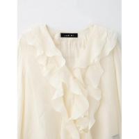 Blusa Elegante Informal para Mujer OUWU Blusa de Escalón con Cuello en V y Mangas Largas con Botones Nueva Moda para Primavera y Verano 2025 - details 3