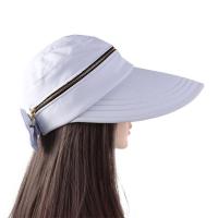 Sombrero con visera plegable de Color sólido con lazo, tapa vacía para mujer, gorra de ciclismo para mujer, sombrero de pescador, sombrero para el sol extraíble, sombrero de cubo - details 1