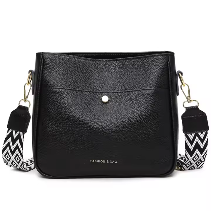 Bolso de mano de piel auténtica de lujo para mujer, bandolera de diseñador, piel de vacuno, a la moda - 1