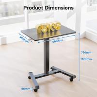 Escritorio de pie móvil de 65 × 45 cm con 4 ruedas giratorias, escritorio de pie con ruedas, escritorio de pie ajustable en altura, mesa sobre la cama para sala de estar, dormitorio - details 1