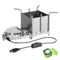 Estufa de barbacoa portátil de leña para acampar al aire libre, soplador electrónico, BRS-116, 6000W - details 0