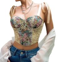 Las mujeres de encaje floral estilo vintage corsé, corsé camisola chaleco. - details 0