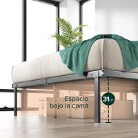 Caleb Somier 135 x 190 cm - Altura 36 cm con Almacenamiento bajo la Cama - Estructura de Acero Plegable - Negro - details 3