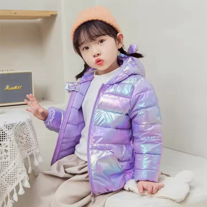 Plumón ligero con capucha para niños, ropa abrigada para otoño. - 1