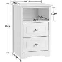 Mesitas de noche vintage para dormitorio, mesita de madera lacada para cama blanca - details 2