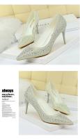 9219-A22K Zapatos planos de banquete sexis con diamantes de agua puntiagudos para boda a la moda, tacones altos de aguja de verano - details 15