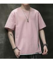 Camiseta de manga corta de estilo coreano para hombre, novedad de verano, camiseta informal holgada versátil con bloques de color, camiseta transpirable con cuello redondo - details 19