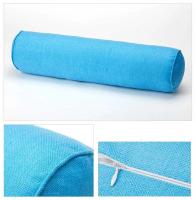 Almohada cilíndrica de lino y algodón, cojín de cabecera de sofá de oficina, extraíble y lavable, Color sólido - details 14