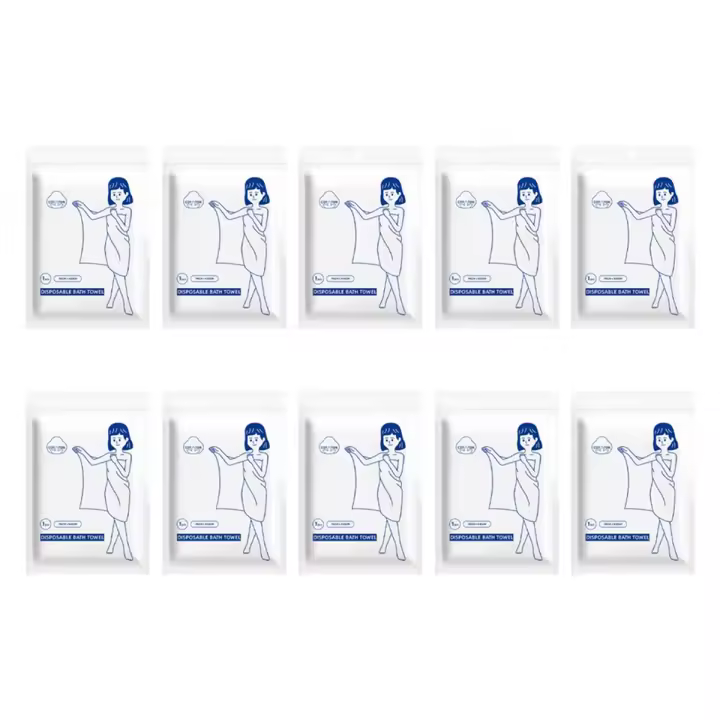 Toalla de baño desechable de secado rápido, toalla lavable de viaje, ducha esencial, 10 piezas - 1
