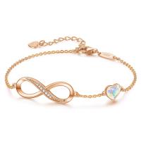 Pulsera de plata S925 con zirconia cúbica Diseño infinito y corazón Regalo perfecto para mujeres y madres - details 3