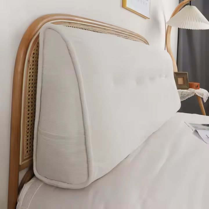 Cojín de Descanso de Cama Triangular Suave Almohada de Lectura Grande con Almohada de Espalda para Adultos - 1