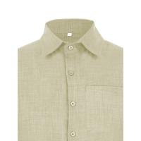 Camisa clásica de manga corta para hombre, camisa informal de Color sólido para vacaciones de verano - details 3