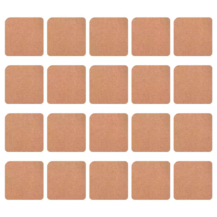 Posavasos de sublimación de 20 piezas, posavasos de transferencia de calor con respaldo de corcho MDF en blanco para manualidades de pintura DIY, 3,9 x 3,9 pulgadas - 1