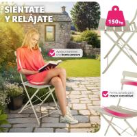 Juego de Muebles de Jardín Exterior Mesa de Bistro y 2 Sillas Plegables Antideslizantes - details 16