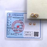 Pendientes de Moissanita de Oro 18K Corte Redondo de Oro Sólido para Mujeres - details 4