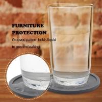 Juego de soporte de cama de silicona de 6 piezas para taza de café redonda - details 1