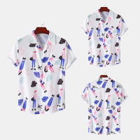 Camisa de manga corta para hombre, Camisa ajustada con estampado de flores fragmentadas, serie CS, primavera y verano, 2024 - details 13