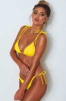 Bikini liso para mujer, color, bolso triangular, traje de baño con cordón, bikini de Europa y América, color, bolso, traje de baño, - details 11
