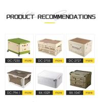 Caja plegable para acampar con tapa de madera y caja de almacenamiento de plástico ecológico, equipada con un logotipo para abrir la puerta - details 1