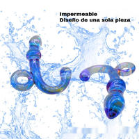 Enchufe Anal de Cristal Azul Morado Dispositivo Intimo para Mujeres y Hombres - details 2