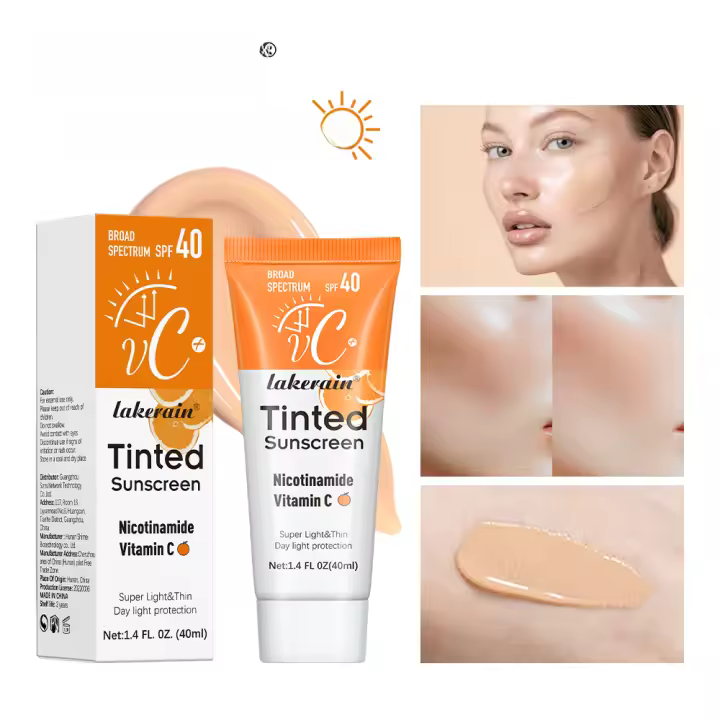 SPF40 Crema Hidratante con Color VC Maquillaje Refrescante para la Piel Protección UV Anti-Envejecimiento Protector Solar de Larga Duración - 1