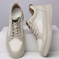 Nuevos zapatos con alzas para hombre de 8cm de malla de cuero transpirable con suela gruesa informales a la moda talla grande 47 - details 7
