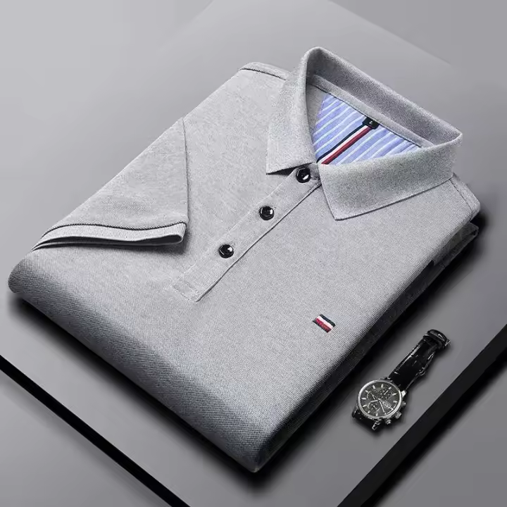 Polo versátil de algodón para hombre, camiseta informal a la moda, Top bordado transpirable y cómodo, novedad de 2025 - 1