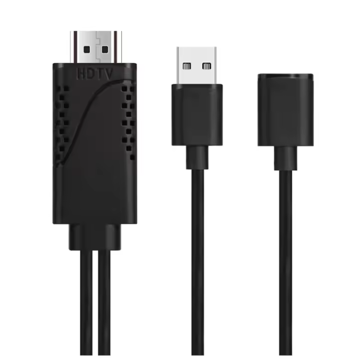 Cable adaptador USB hembra a macho Compatible con HDTV, convertidor de pantallas de proyector de TV Digital AV HD, 1080P, 2 en 1 - 1