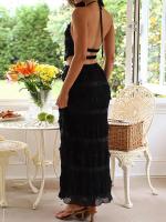 Conjunto a juego de faldas plisadas con chaleco y cuello redondo liso, traje de retazos sin mangas para primavera y verano para mujer, trajes de mujer con cintura elástica 2025 - details 16