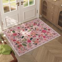 Alfombrilla Floral para entrada de baño y ducha, alfombra absorbente para puerta delantera, Stock listo - details 5