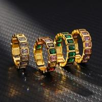 Anillo de circón cúbico colorido para mujer, anillo abierto de acero inoxidable de Color dorado, joyería para fiesta y boda Bohemia Vintage, accesorios de regalo - details 3