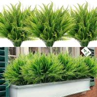 4 Clusteres de Ferntemadera Artificial Resistente a UV Plantas de Hogar Verdes para Jardín y Patio - details 1