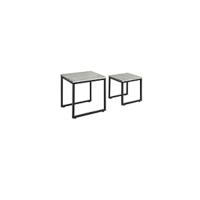 Conjunto de Mesa de Noche de Blanco Set de 2 Mesitas con Cajón y 2 Estanterías - details 23