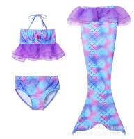 Conjunto de bikini de traje de baño de sirena de tres piezas, cola de sirena con aletas - details 8