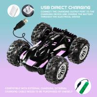 Coche teledirigido de doble cara con luces para niños, juguete con espray de 2,4G, carga directa, compatible con carga externa - details 7