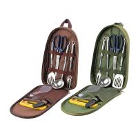 Juego de utensilios de cocina con bolsa de transporte para acampada, 7 piezas, barbacoa, playa, senderismo, organizador de viaje, paquete de almacenamiento, equipo de utensilios de cocina - details 0