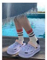 Los estudiantes usan la versión coreana de moda y creativa de los zapatos con agujeros, zapatillas geniales de cabeza de bolsa de paso de mierda de suela gruesa suave de EVA de verano para mujer - details 15