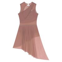 Elegante Traje de Patinaje de Hielo para Mujeres Leotardo de Ballet de Malla Transparente sin Mangas Traje de Baile Lírico Contemporáneo - details 89