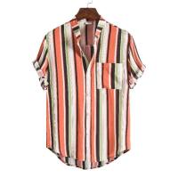 Camisa de manga corta con estampado de cuello hawaiano para hombre, forro floral, 2020 - details 16