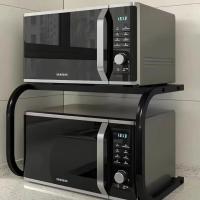 Organizador de cocina, estante de acero al carbono, mesa, almacenamiento para microondas, organizador de cubiertos sin taladro, estante de especias - details 3