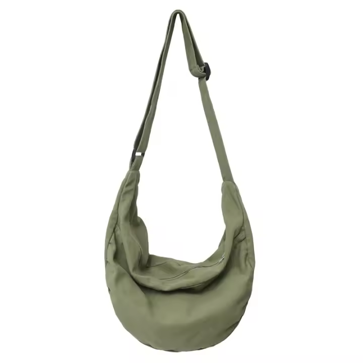 Bolso Bandolera De Lona Sólida Para Mujer Gran Capacidad Bolso De Compras Y Estudiante Bolso De Hombro Unisex Para Escuela - 1