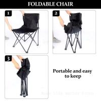 Silla de pesca portátil pequeña para acampar al aire libre, respaldo con reposapiés, silla de playa plegable para senderismo - details 8