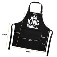 Delantal de Cocina BBQ Negro Ajustable, A Prueba de Aceite, Bolsillo Ideal para el Día del Padre y Cumpleaños Cocina y Dining - details 1