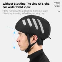 Gorros de bicicleta con cordón, cubierta de lluvia con tira reflectante, a prueba de viento, impermeable, Universal para cascos de ciclismo - details 10