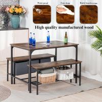 Mesa de Comedor de Estilo Industrial Marco de Acero y Madera 2 L100 cm Ideal para 4 Personas - details 3