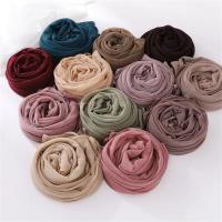 18 colores liso suave fino poliéster Hijabs mujeres largo musulmán chal bufanda turbante envolturas para la cabeza señora islámico 170*70Cm - details 1