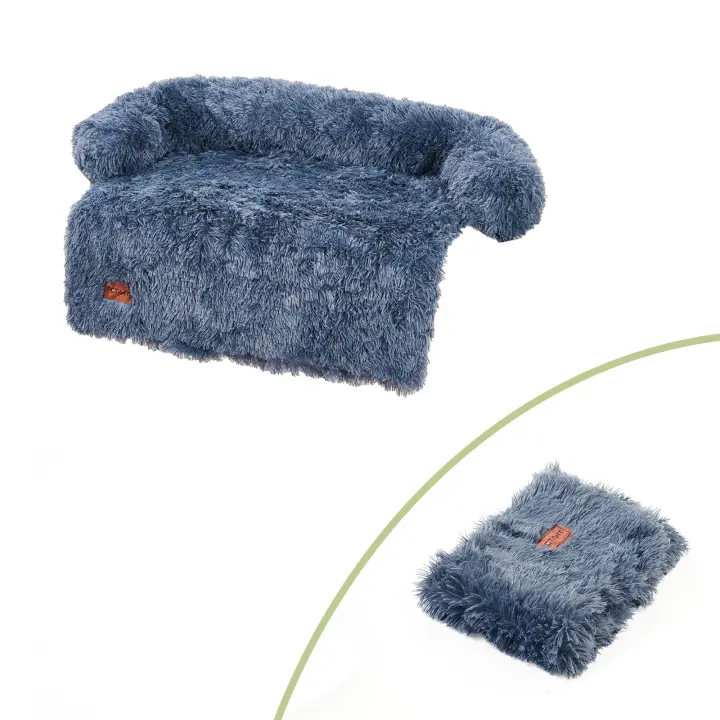 Sofá cama nido para mascotas, manta curvada de felpa para perros y gatos de doble uso, lavable a máquina, adecuada para mascotas pequeñas y medianas - 1