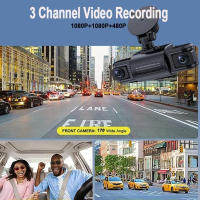 Mini Dashcam Camcorder Grabador de Video FHD 1080P para Coche de 3 Canales - details 3